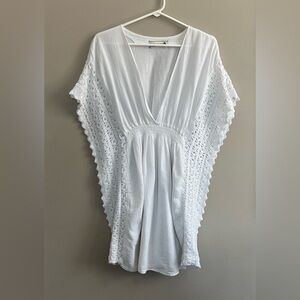 Seaspice Resort Wear Isla white crochet cover up mini dress size large